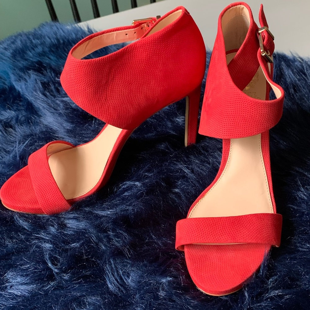 Vince Camuto Red Suede Strappy Heels